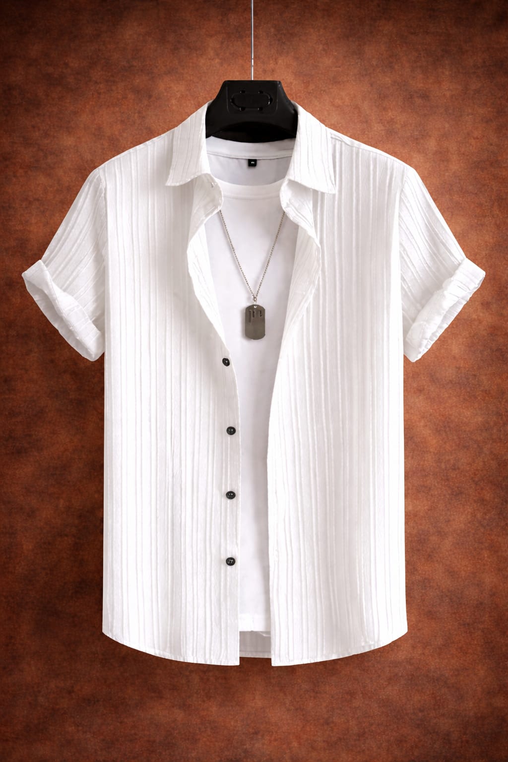 UpperQuest Maroon, White & Black Striped Short Sleeve Casual Shirt for Men | Lightweight Summer Wear👕 (Pack of 3)