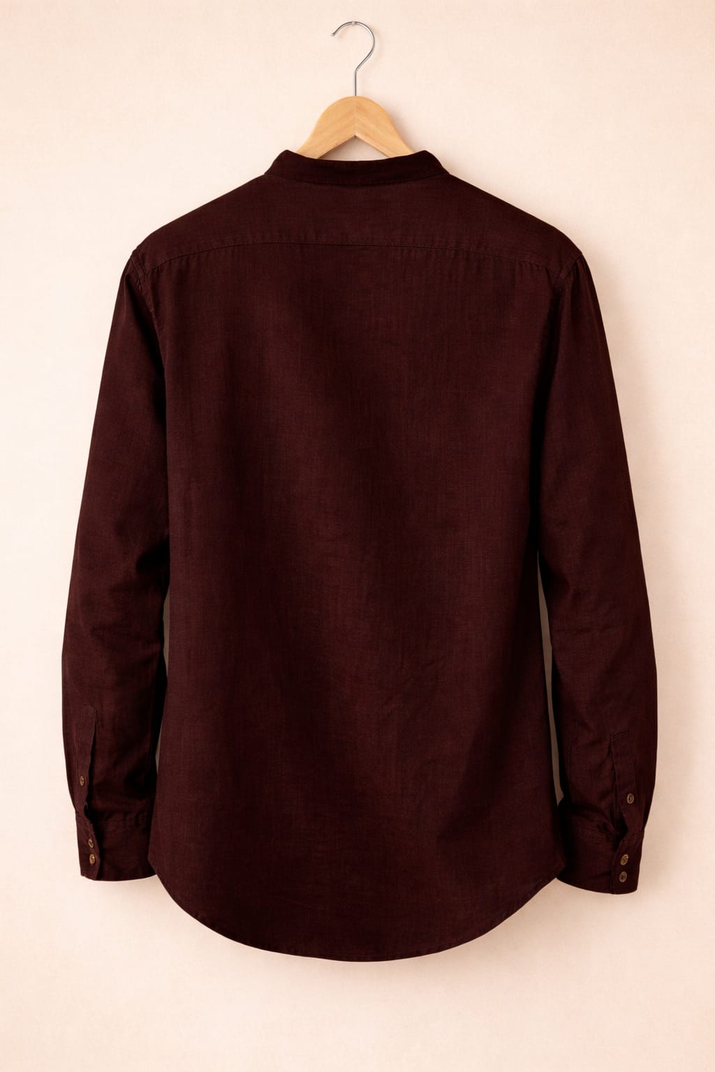 UpperQuest Maroon Men’s Cotton Kurta | Mandarin Collar Festive Wear