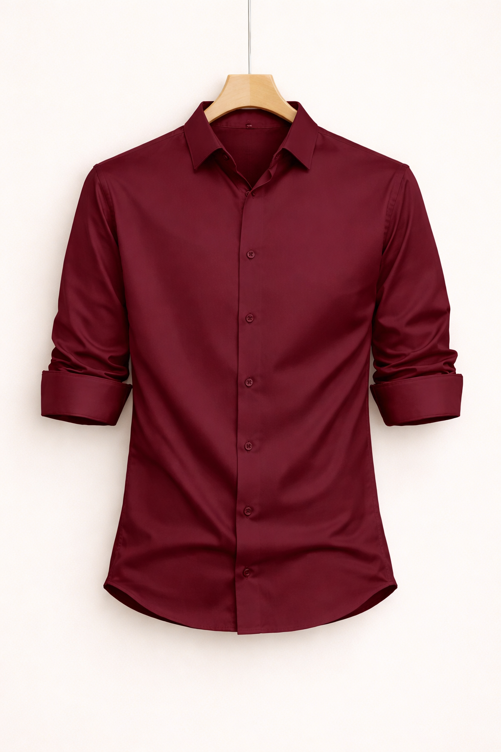 UpperQuest Black & Maroon Satin Formal Shirt Combo for Men | Premium Slim Fit Full Sleeve Stylish Shirts (Pack of 2)
