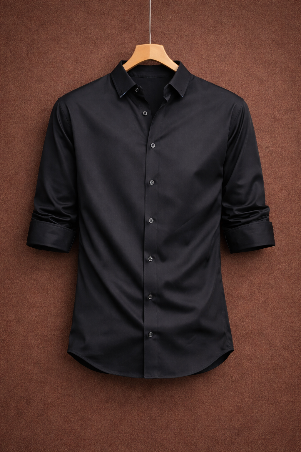 UpperQuest Black & Grey Satin Formal Shirt Combo for Men | Premium Slim Fit Full Sleeve Office Wear Shirts (Pack of 2)