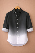 UpperQuest Black Ombre Lycra Shirt for Men | Stretchable Slim Fit Casual Shirt