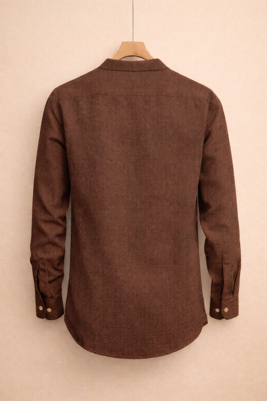 UpperQuest Brown Textured Shirt for Men | Premium Slim Fit Casual Full Sleeve Stylish Shirt