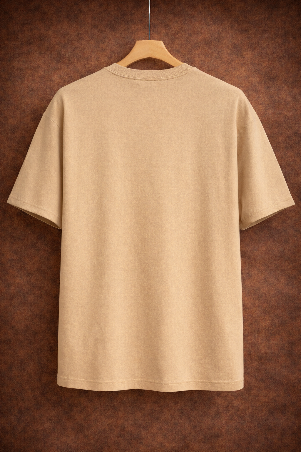 UpperQuest Beige Brooklyn Oversized T-Shirt for Men | Premium Casual Graphic Streetwear Tshirt