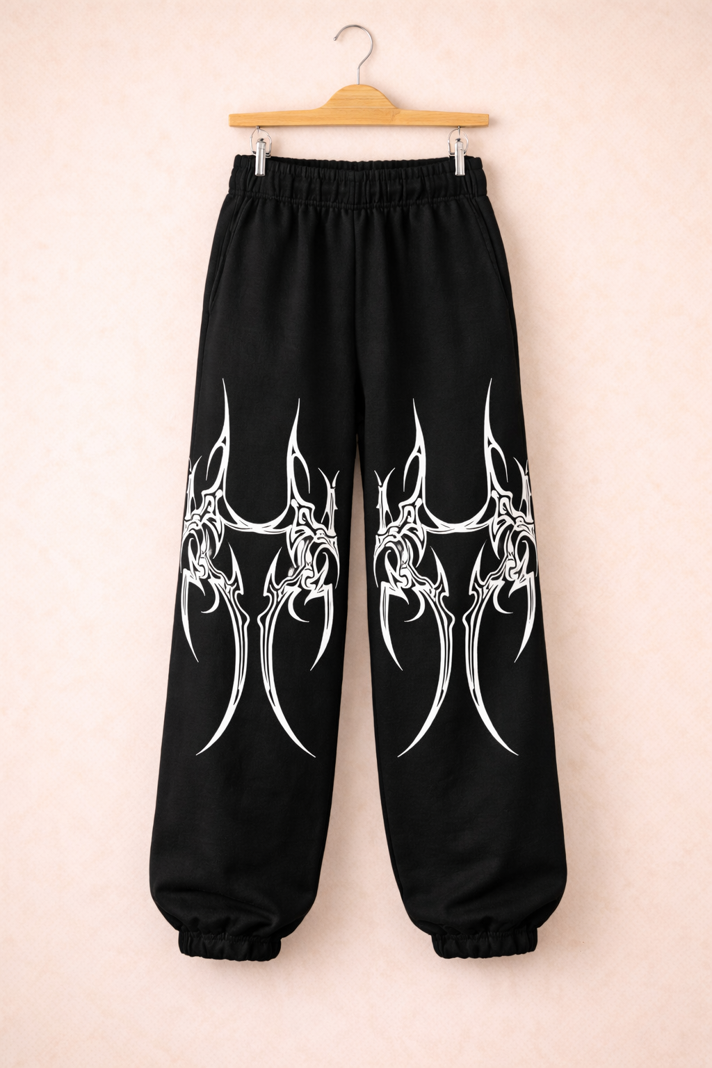 UpperQuest Black Graphic Print Jogger Pants | Street Style Casual Track Pants