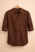 UpperQuest Brown Textured Shirt for Men | Premium Slim Fit Casual Full Sleeve Stylish Shirt